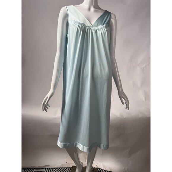 Vanity Fair Vintage Light Blue Nightgown M Made In USA - Picture 16 of 16